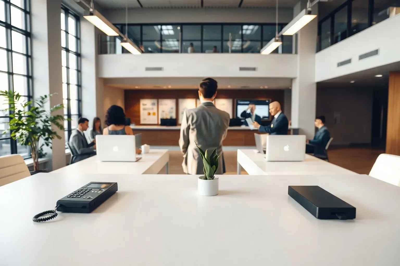 Clean reception desk in a professional office
