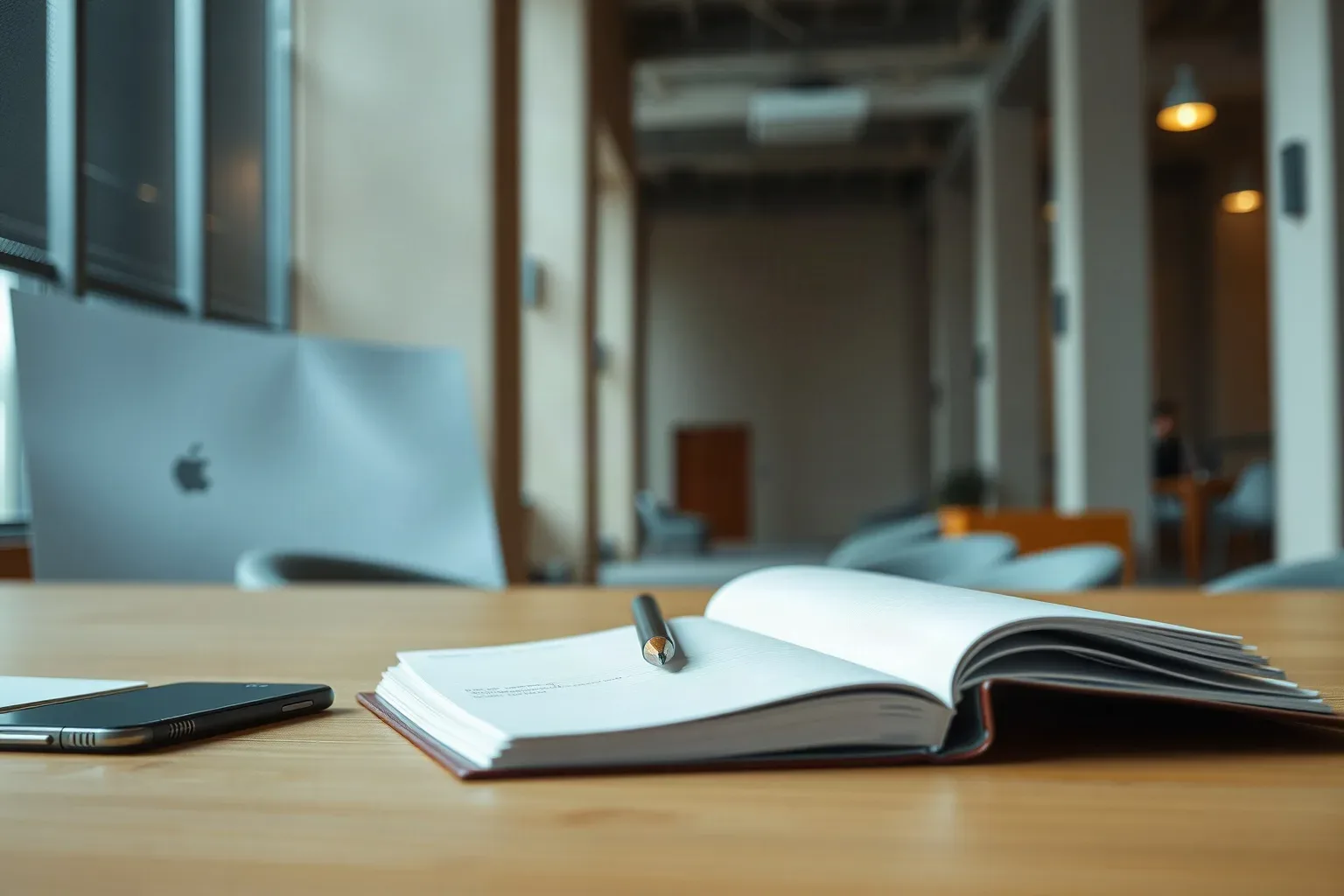 A mechanical pencil resting across an open notebook mid-annotation